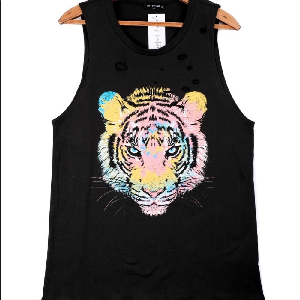 Tiger print muscle tank